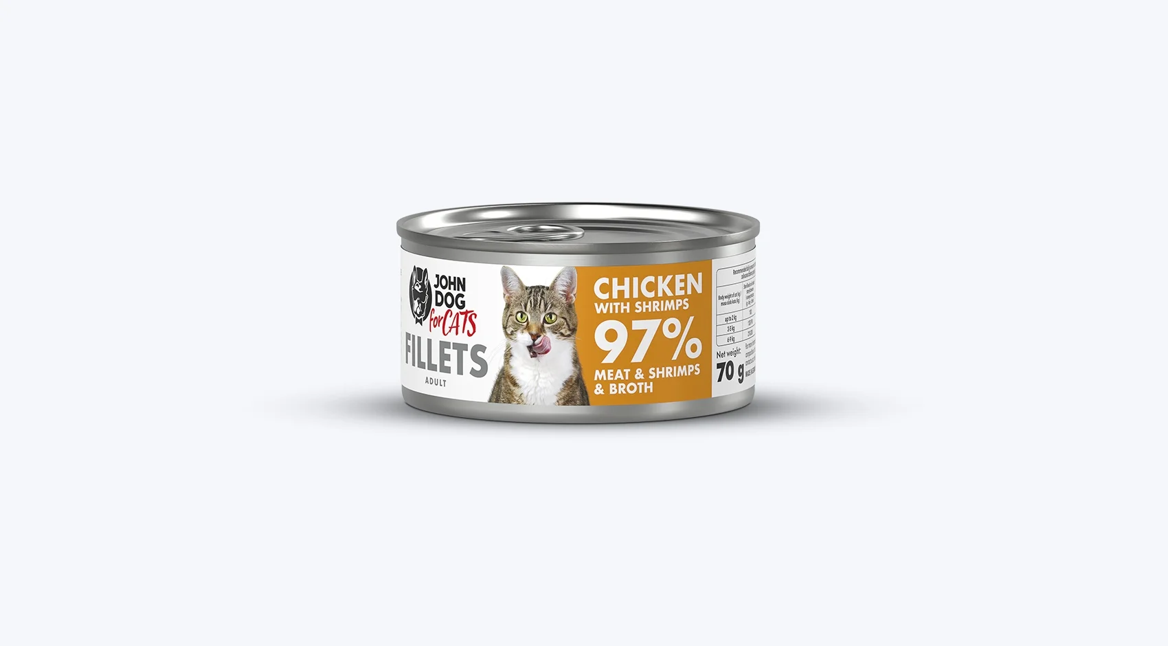 John Dog For Cats kurczak, krewetki kawałki adult 70 g