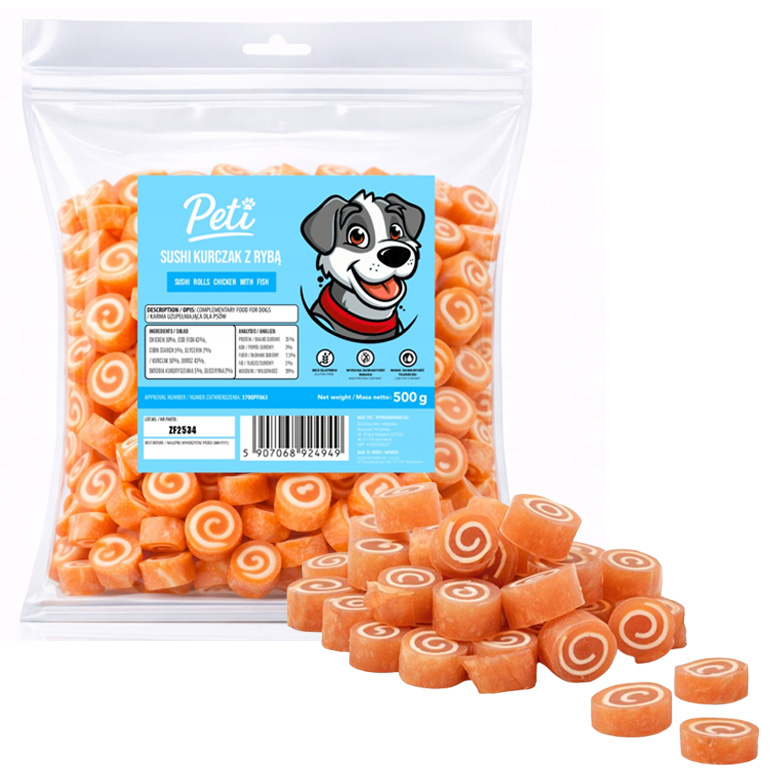 PETI Healthy Snack kurczak, ryba 500 g