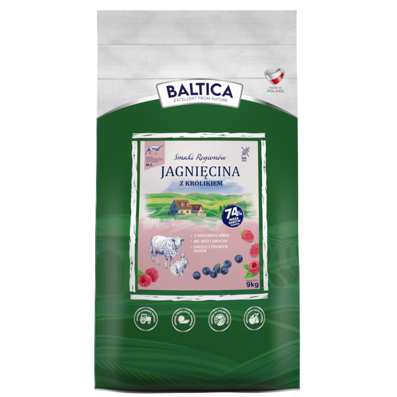Baltica Smaki Regionów jagnięcina, królik adult małe rasy 9 kg