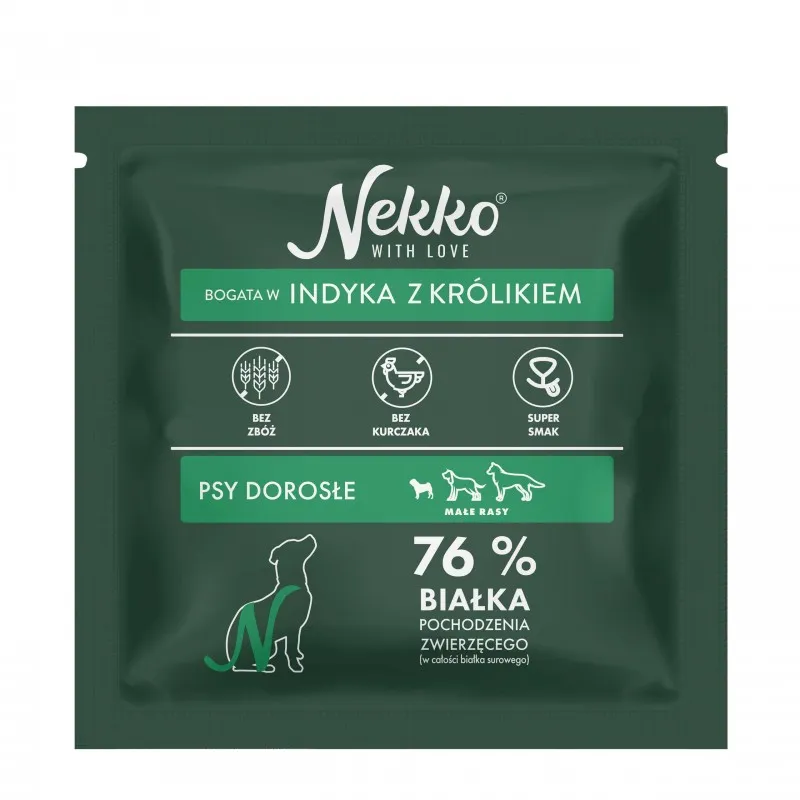Nekko Gf indyk, królik adult małe rasy 70 g