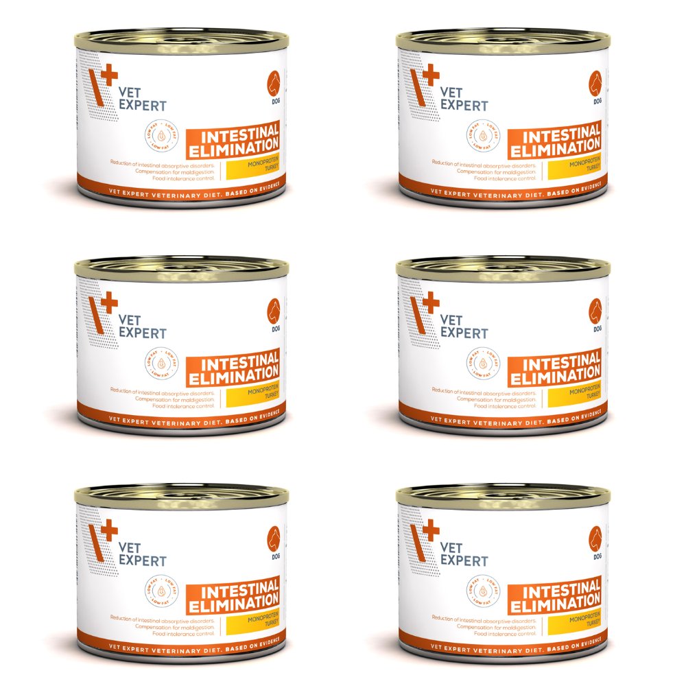 VetExpert Veterinary Diet Intestinal Elimination Low Fat indyk 200 g × 6
