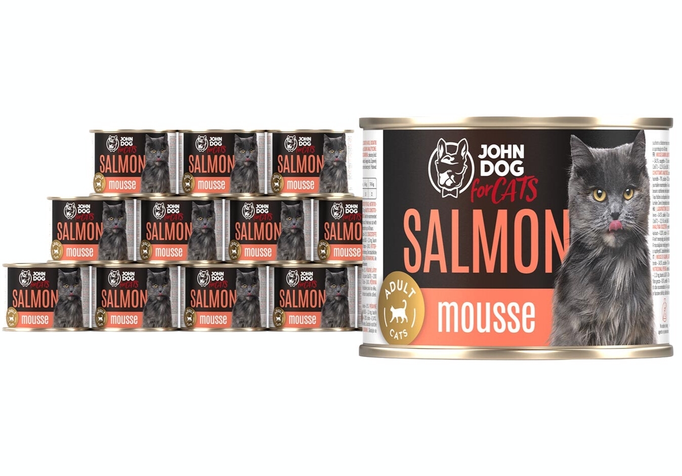 John Dog For Cats Hairball Sensitive łosoś pasztet adult 200 g × 12