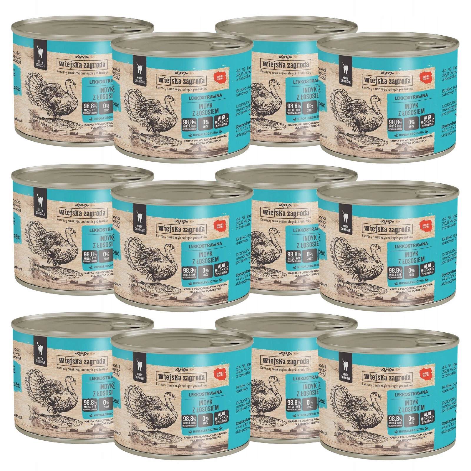 Wiejska Zagroda mix smaków kitten 200 g × 12