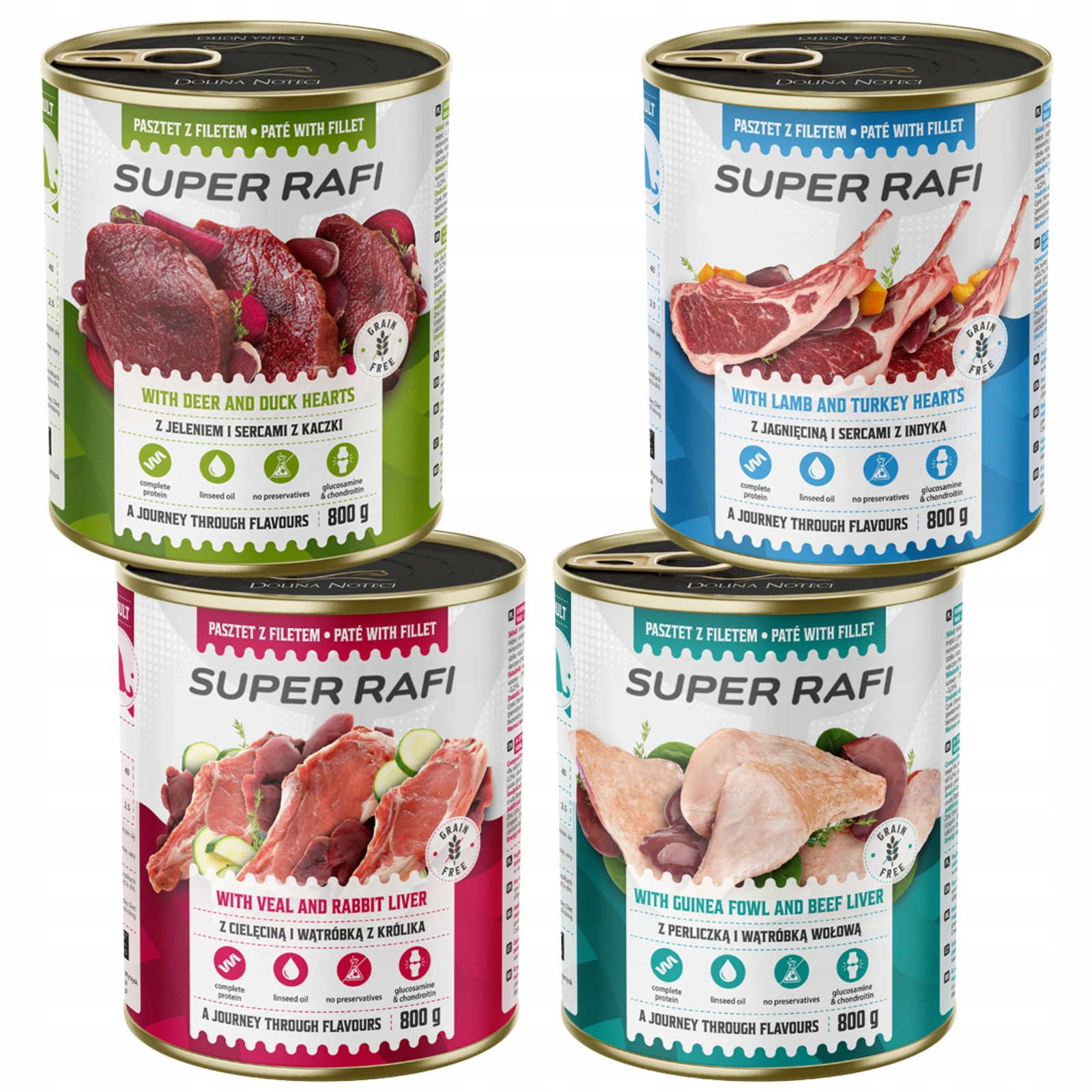 Dolina Noteci Super Rafi mix smaków adult 800 g × 4
