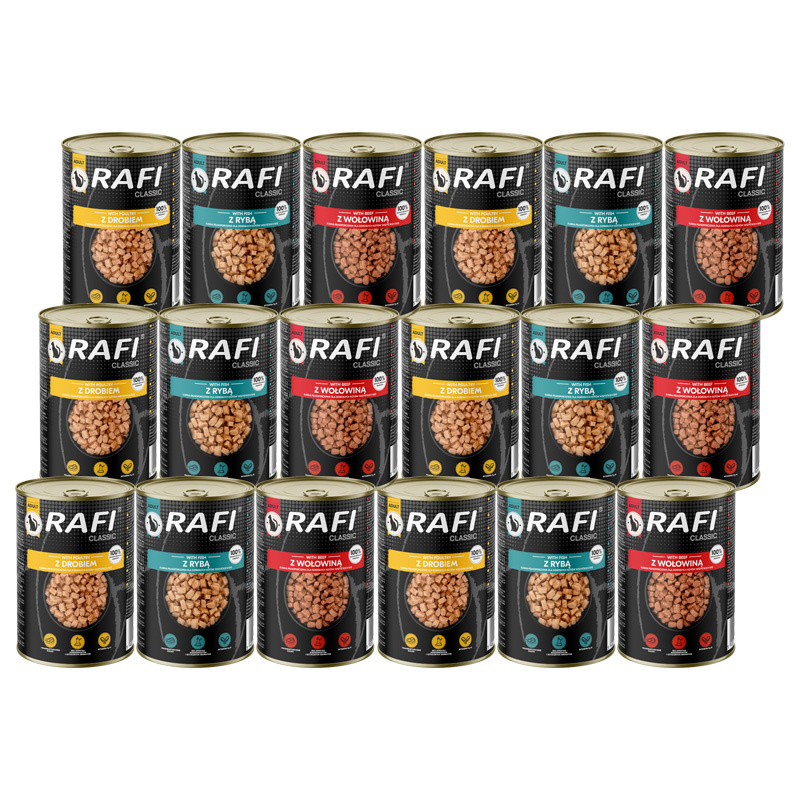 Rafi Classic mix smaków w sosie adult 415 g × 18