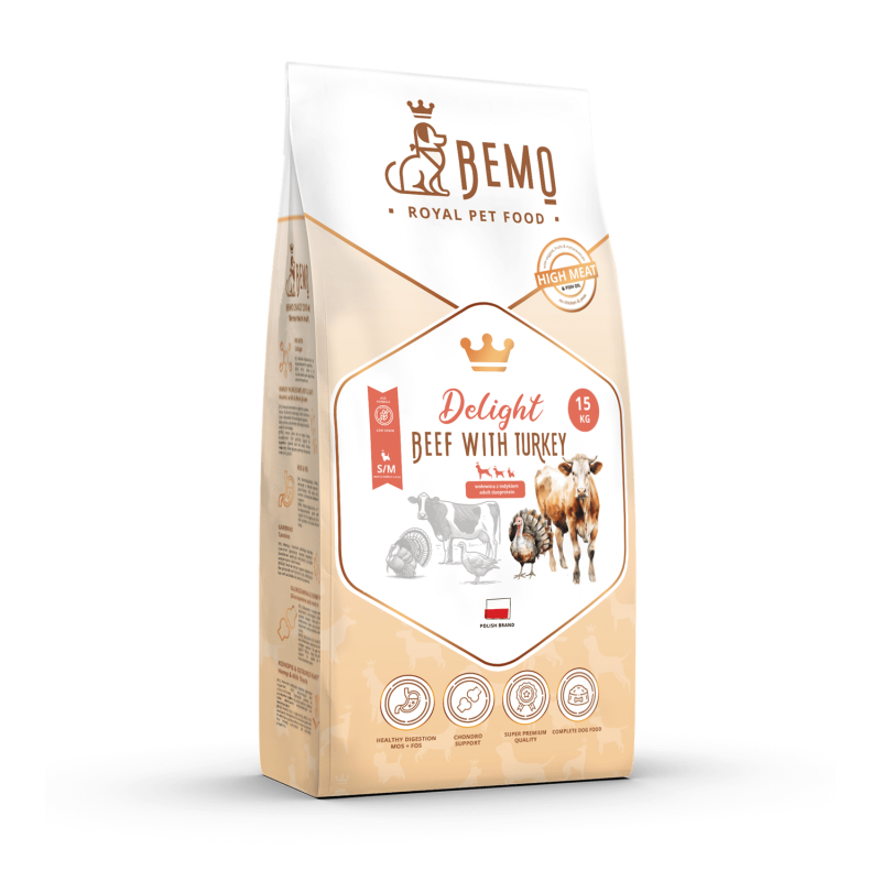 Bemo Delight wołowina, indyk adult małe rasy 15 kg