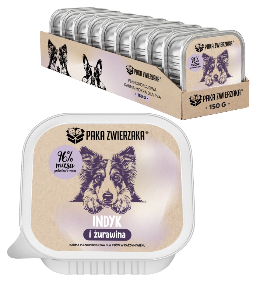 Paka Zwierzaka indyk z żurawiną 150 g × 10