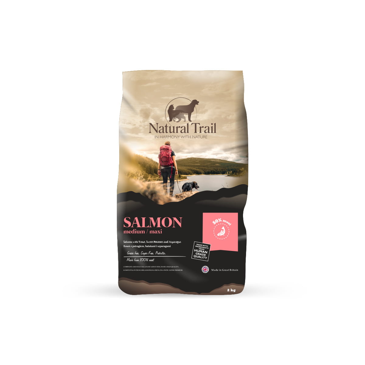 Natural Trail pstrąg, łosoś adult średnie rasy 2 kg