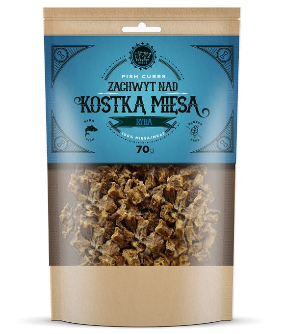 Trzy Psy Zachwyt Nad Kostką Mięsa ryba 70 g