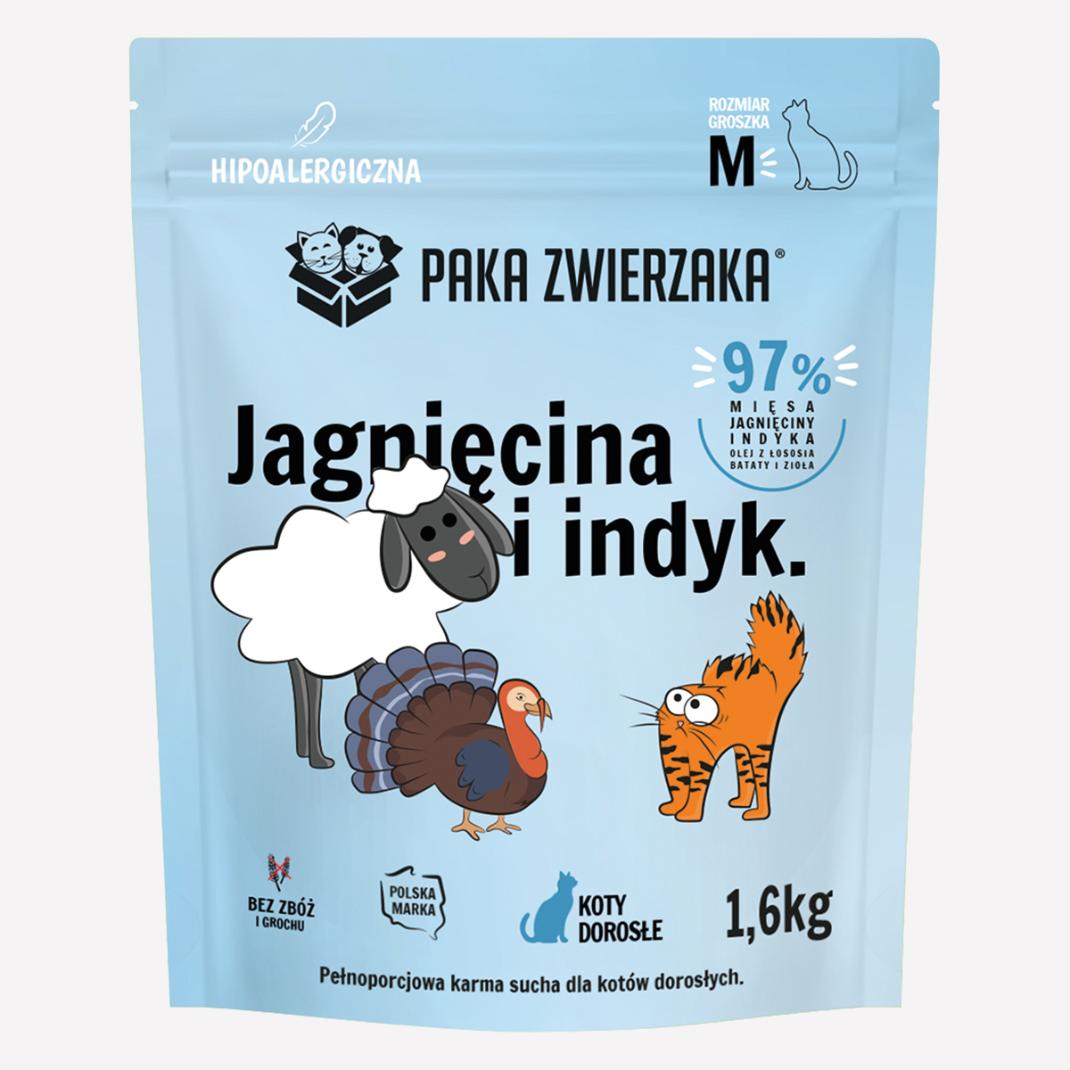Paka Zwierzaka jagnięcina, indyk adult 1,6 kg