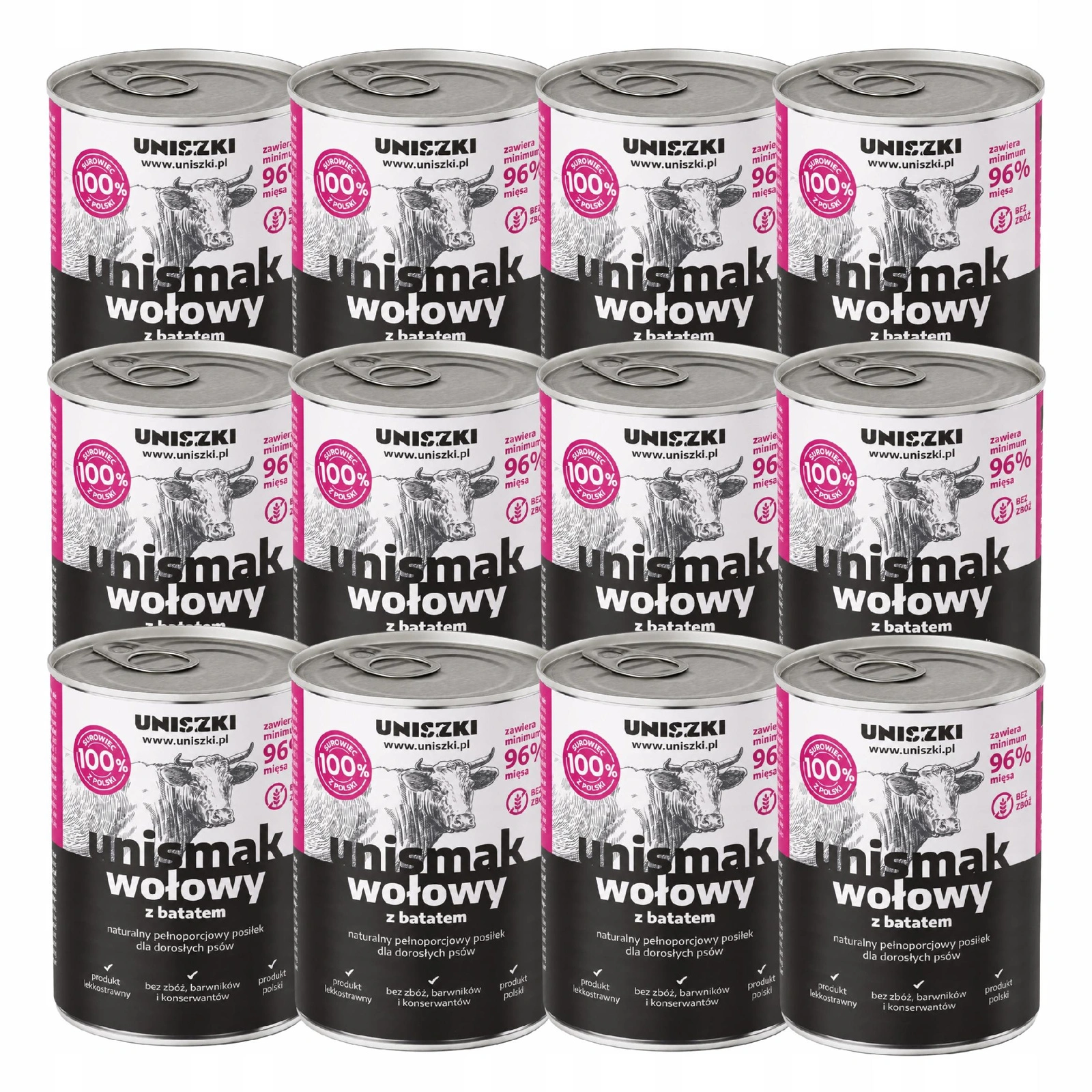 Uniszki Unismak wołowina z batatem adult 800 g × 12
