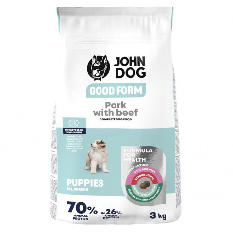 John Dog Good Form wieprzowina, wołowina puppy 3 kg