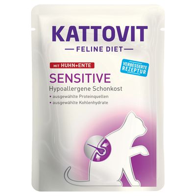 Kattovit Sensitive kaczka, kurczak w sosie 85 g × 6