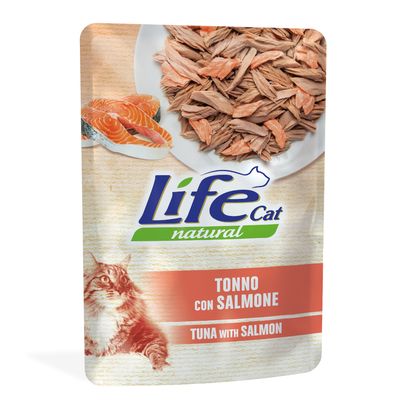 Life Cat Natural tuńczyk, łosoś w galaretce adult 70 g × 24