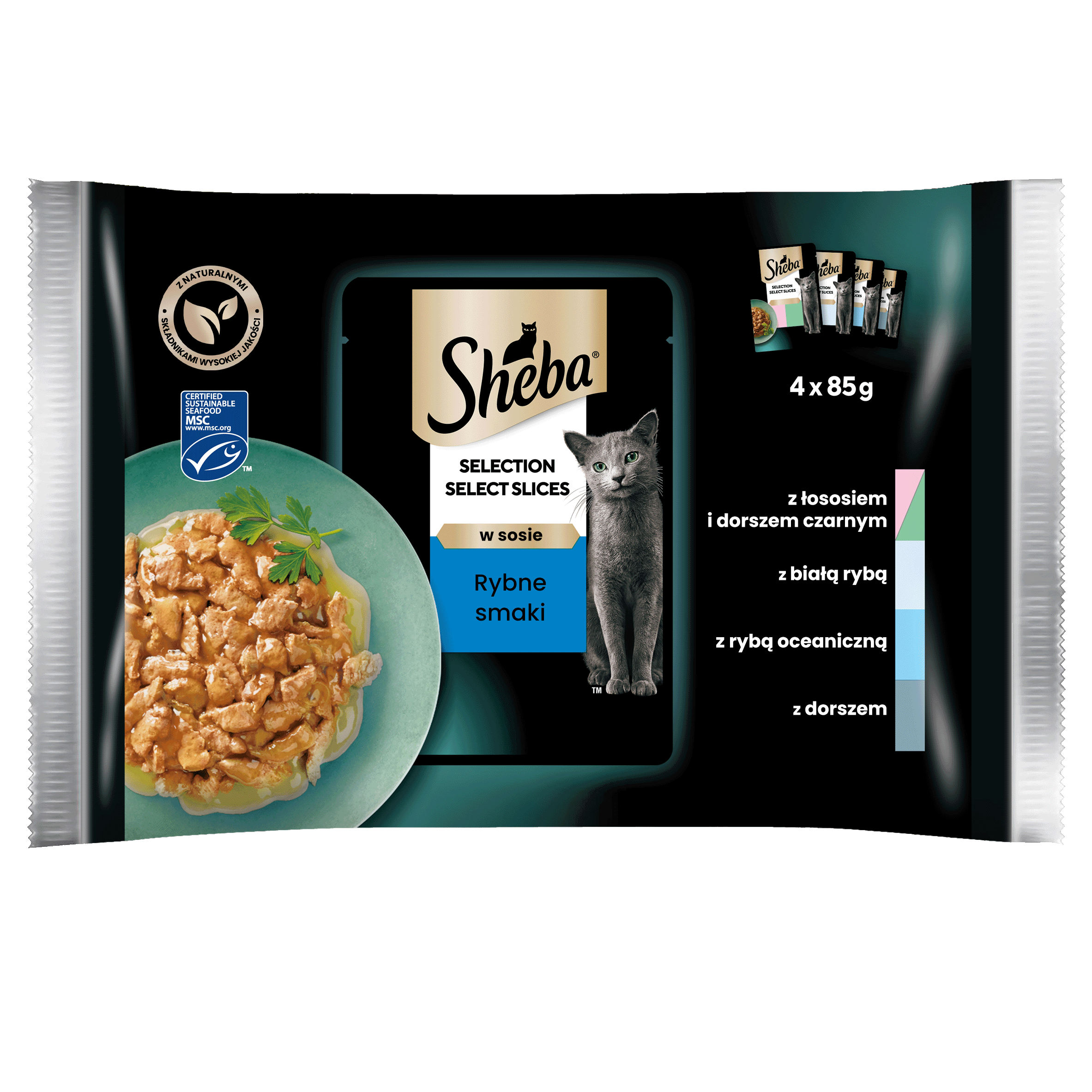 Sheba Selection mix smaków w sosie adult 85 g × 4
