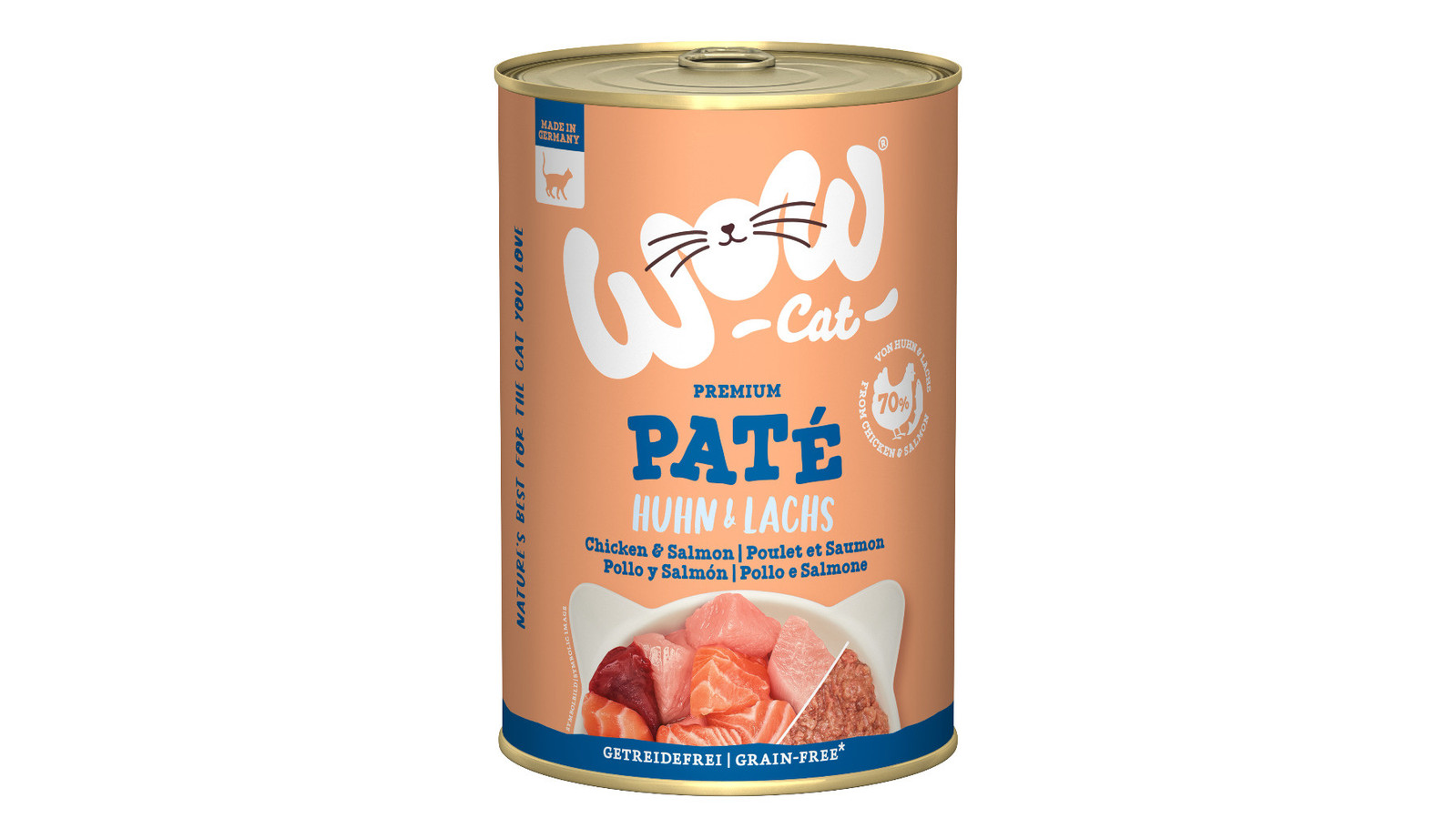WOW Cat kurczak, łosoś pasztet adult 400 g