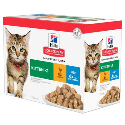 Hill's Science Plan mix smaków w sosie kitten 85 g × 12