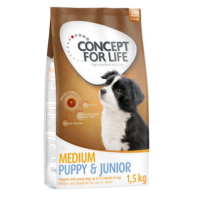 Concept for Life Medium Puppy & Junior puppy, średnie rasy 1.5 kg × 4