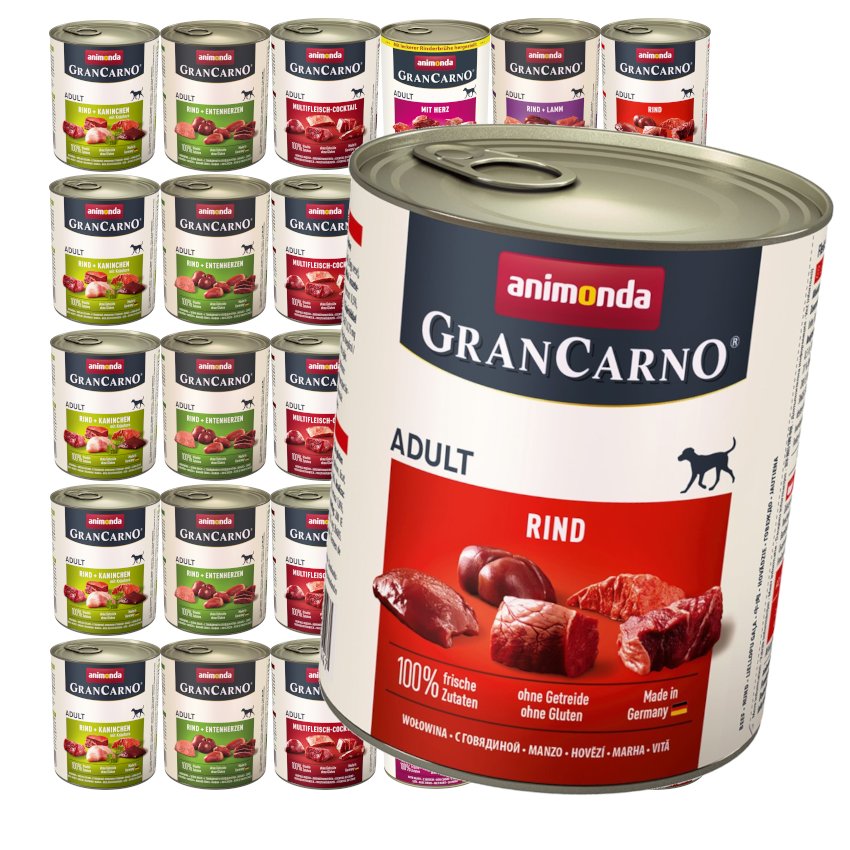 Animonda GranCarno jagnięcina, kaczka, królik, kurczak, wieprzowina, wołowina adult 800 g × 30