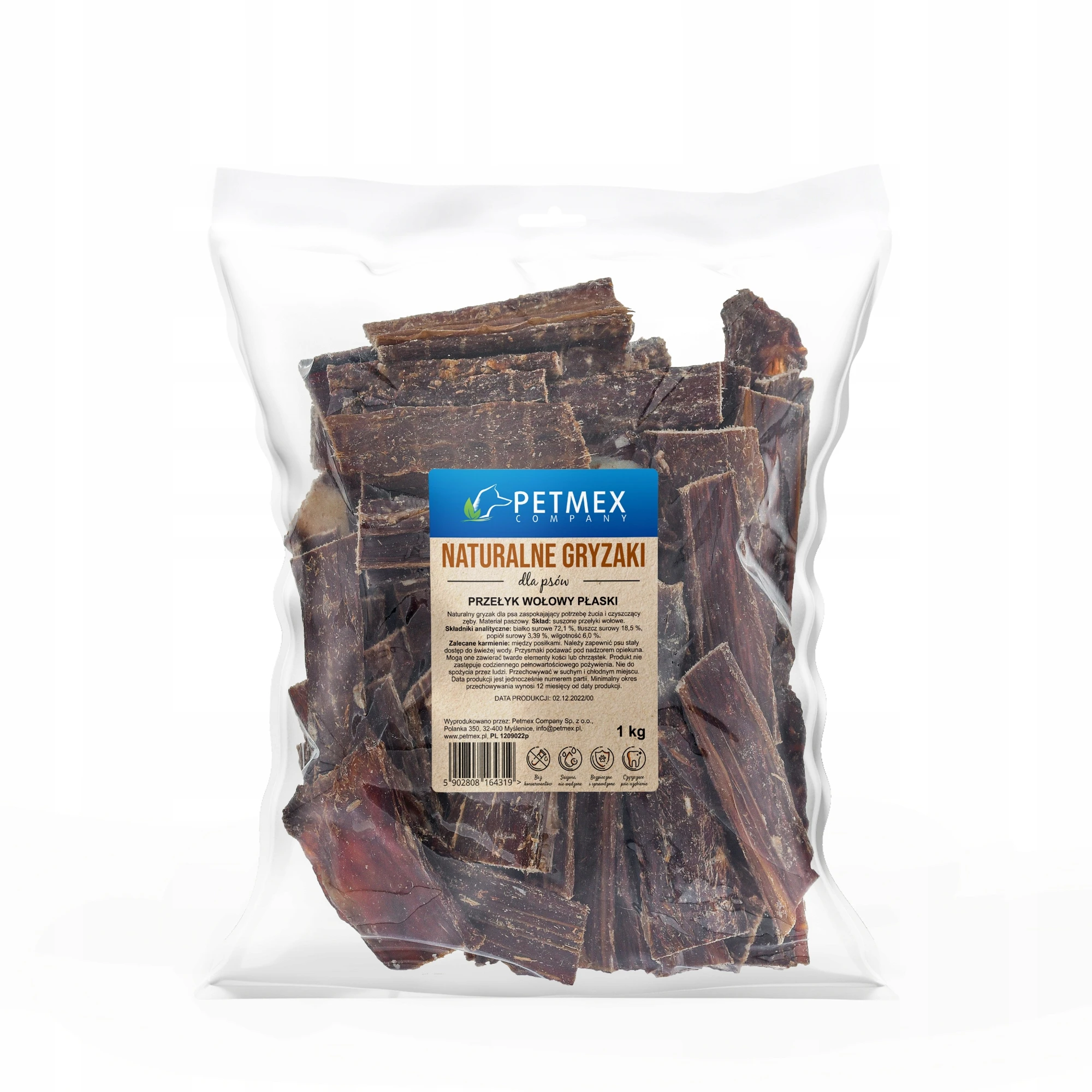 Petmex Przełyk wołowy płaski 1 kg