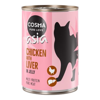 Cosma Asia Indoor kurczak, wątróbka w galaretce 400 g × 6
