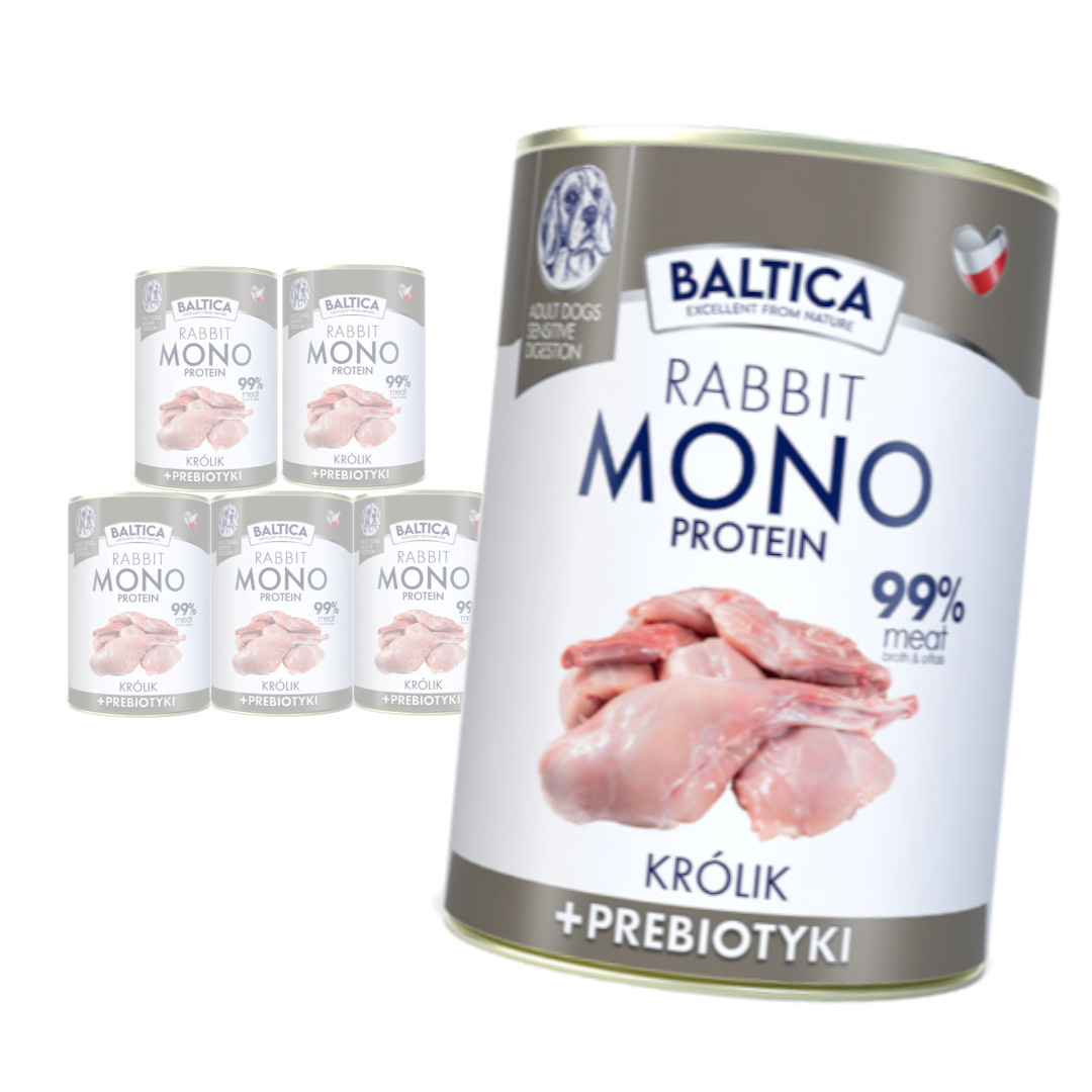 Baltica Monoprotein królik adult duże rasy 400 g × 6