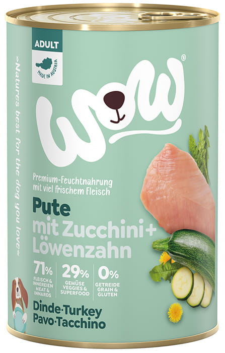 WOW indyk z cukinią i mniszkiem lekarskim 400 g