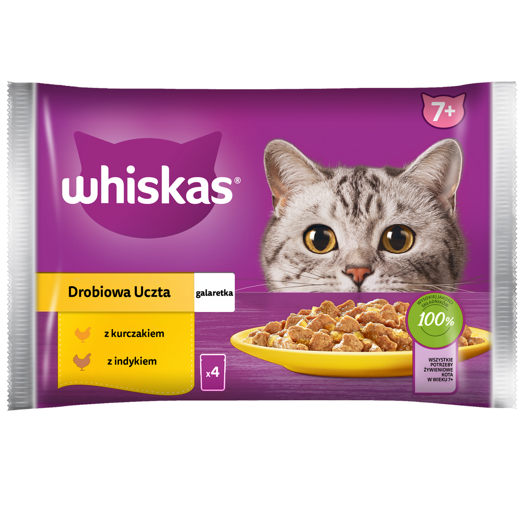 Whiskas mix smaków w galaretce senior 85 g × 4