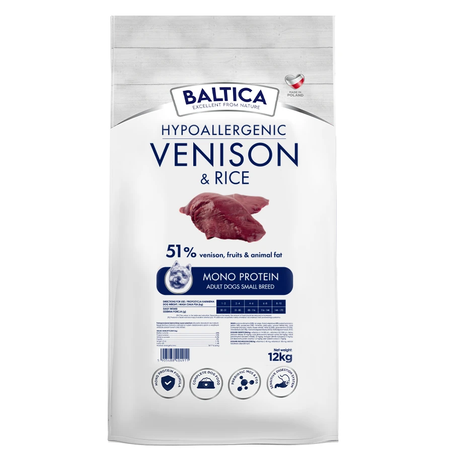 Baltica Nutraceutic Hypoallergenic dziczyzna małe rasy 12 kg