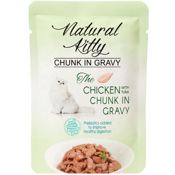 Natural Kitty kurczak, tuńczyk w sosie 85 g