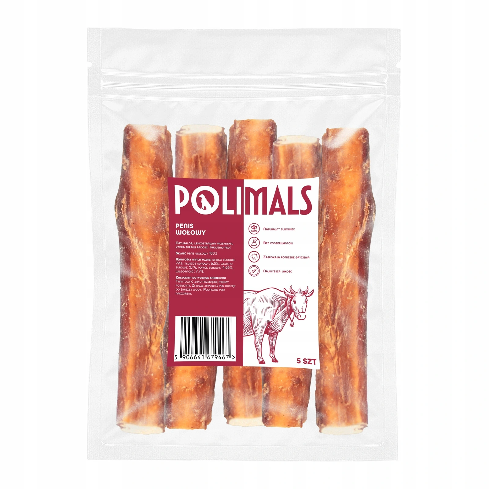 Polimals wołowina 12 g × 5