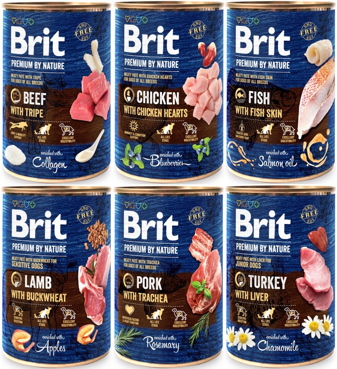 Brit Premium by Nature mix smaków 400 g × 12