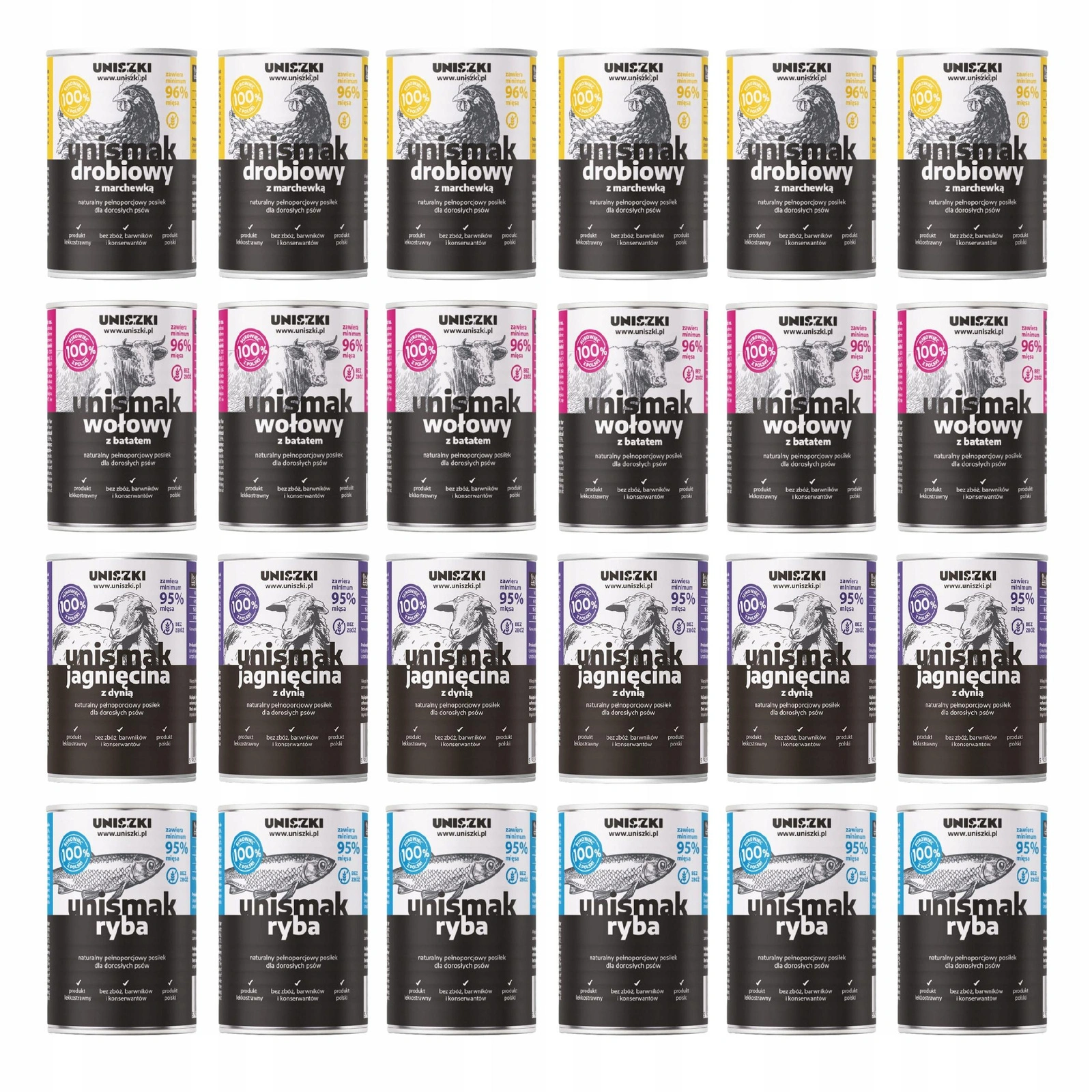 Uniszki Unismak mix smaków adult 400 g × 24