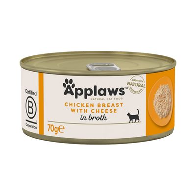 Applaws Sensitive kurczak, ser w bulionie adult 70 g × 12