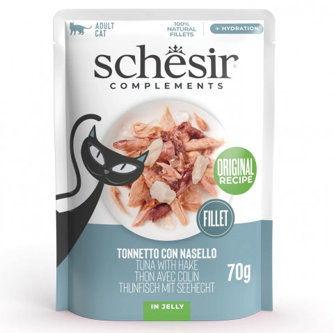 Schesir Complements morszczuk, tuńczyk w galaretce adult 70 g