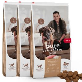 MERA Pure Sensitive indyk z ryżem puppy 4 kg × 3