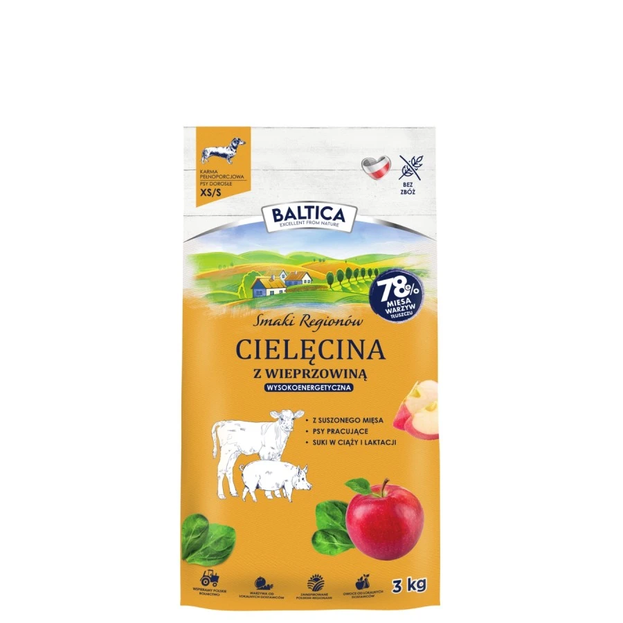 Baltica Smaki Regionów cielęcina, wieprzowina adult małe rasy 3 kg