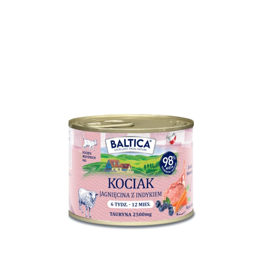 Baltica Smaki Regionów Digestive Skin & Coat jagnięcina z indykiem kitten 185 g