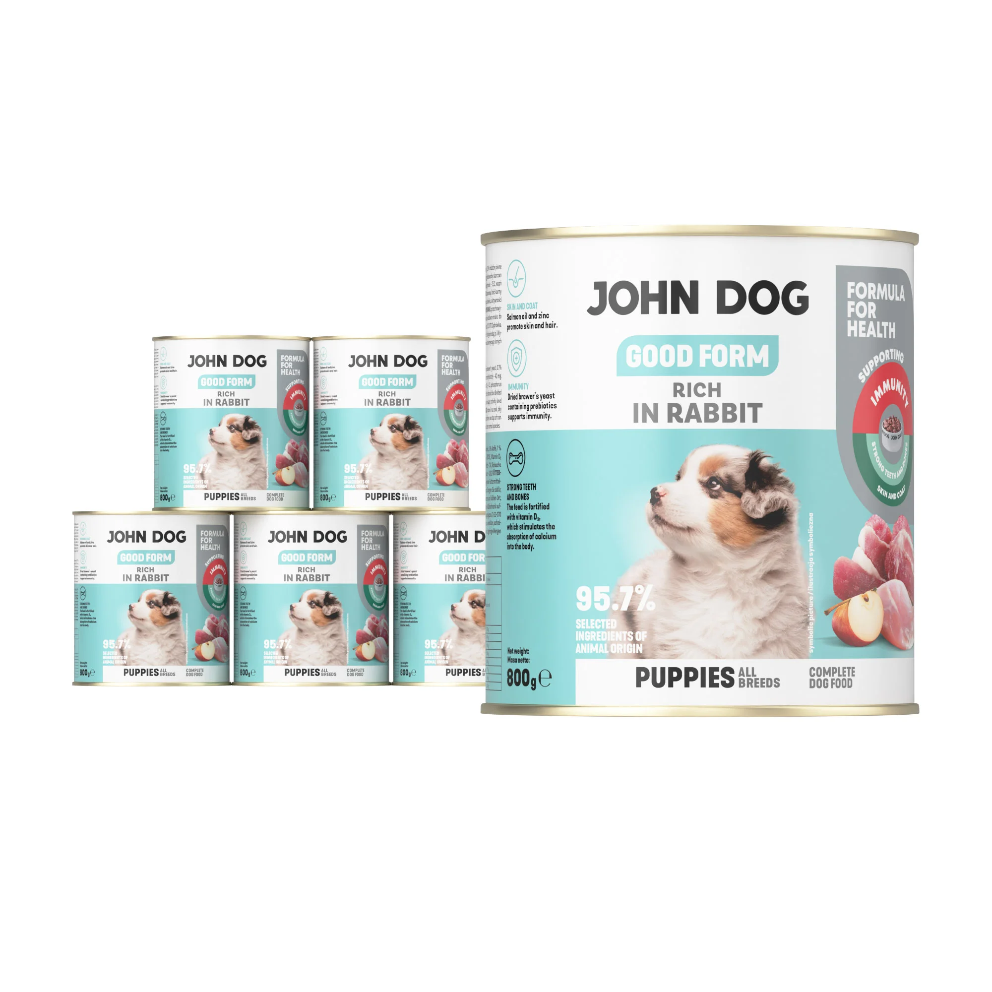 John Dog Good Form królik, wieprzowina junior 800 g × 6