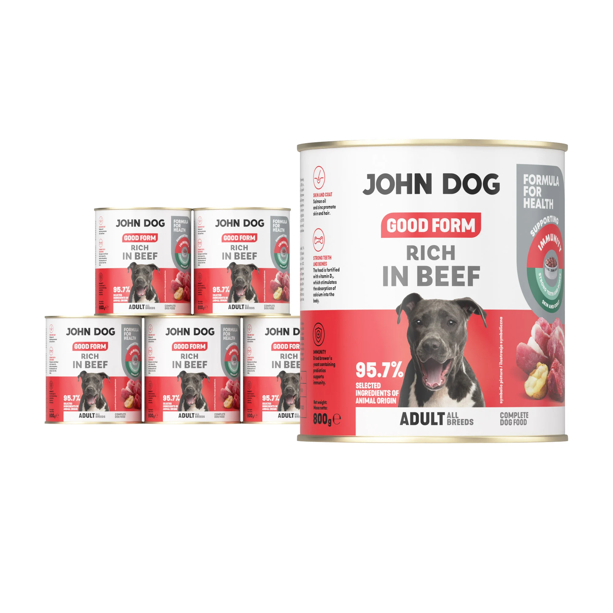 John Dog Good Form wieprzowina, wołowina adult 800 g × 6