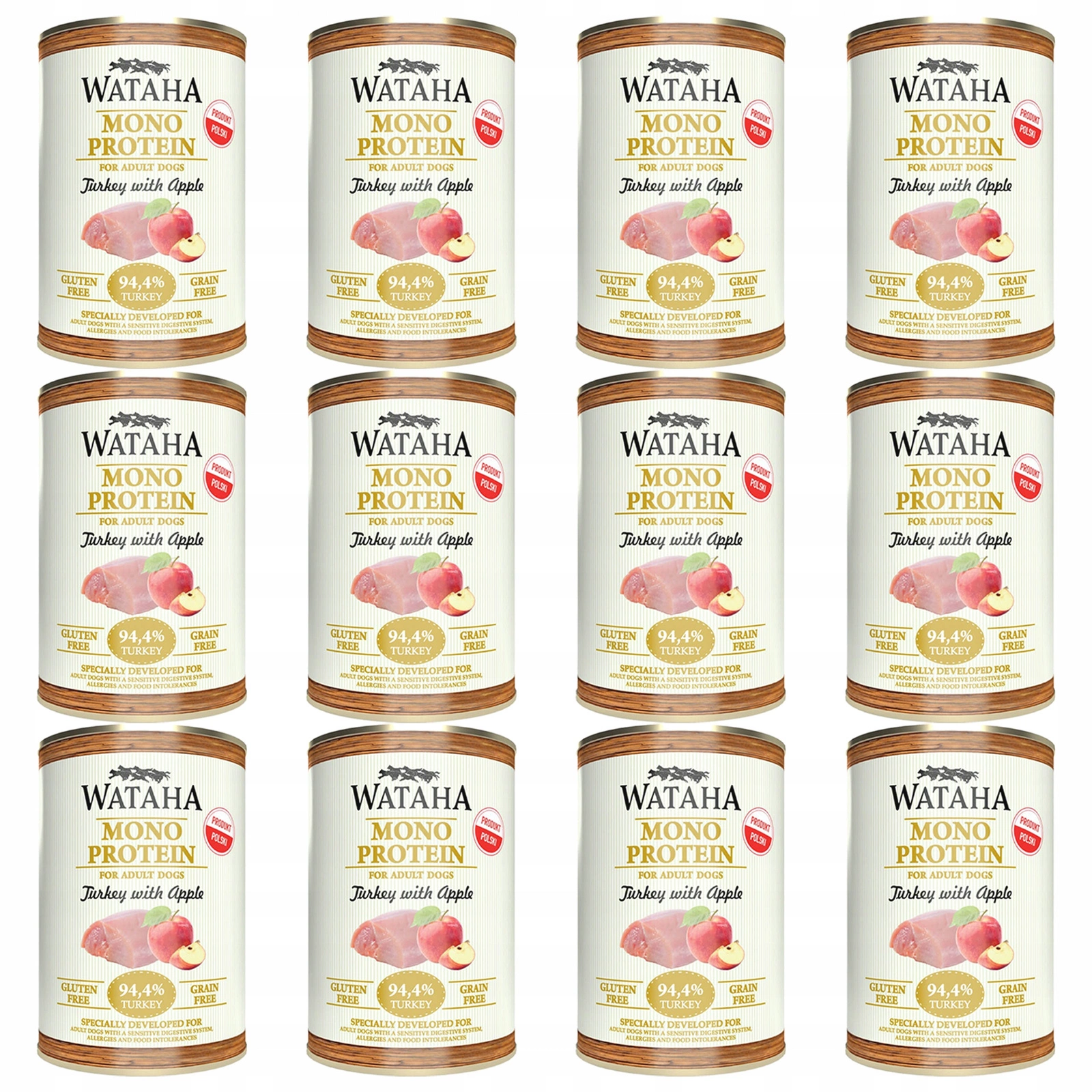 Wataha Mono Protein indyk z jabłkiem adult 400 g × 12