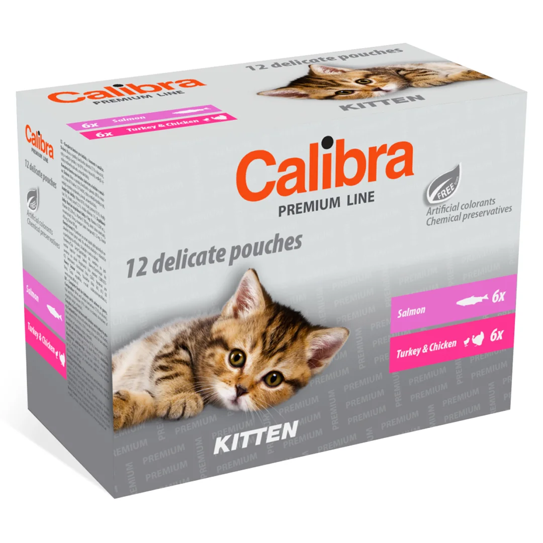 Calibra Premium Line mix smaków w sosie kitten 100 g × 12