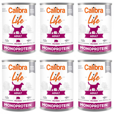 Calibra Dog Life dzik adult 400 g × 6