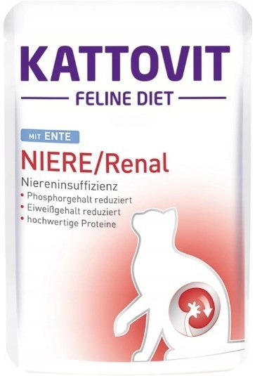 Kattovit Feline Diet Renal kaczka w sosie 85 g