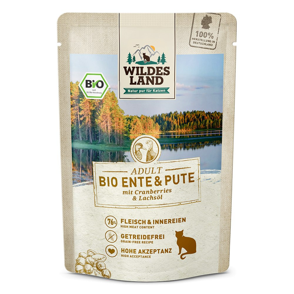 Wildes Land Bio indyk, kaczka z żurawiną w sosie adult 85 g