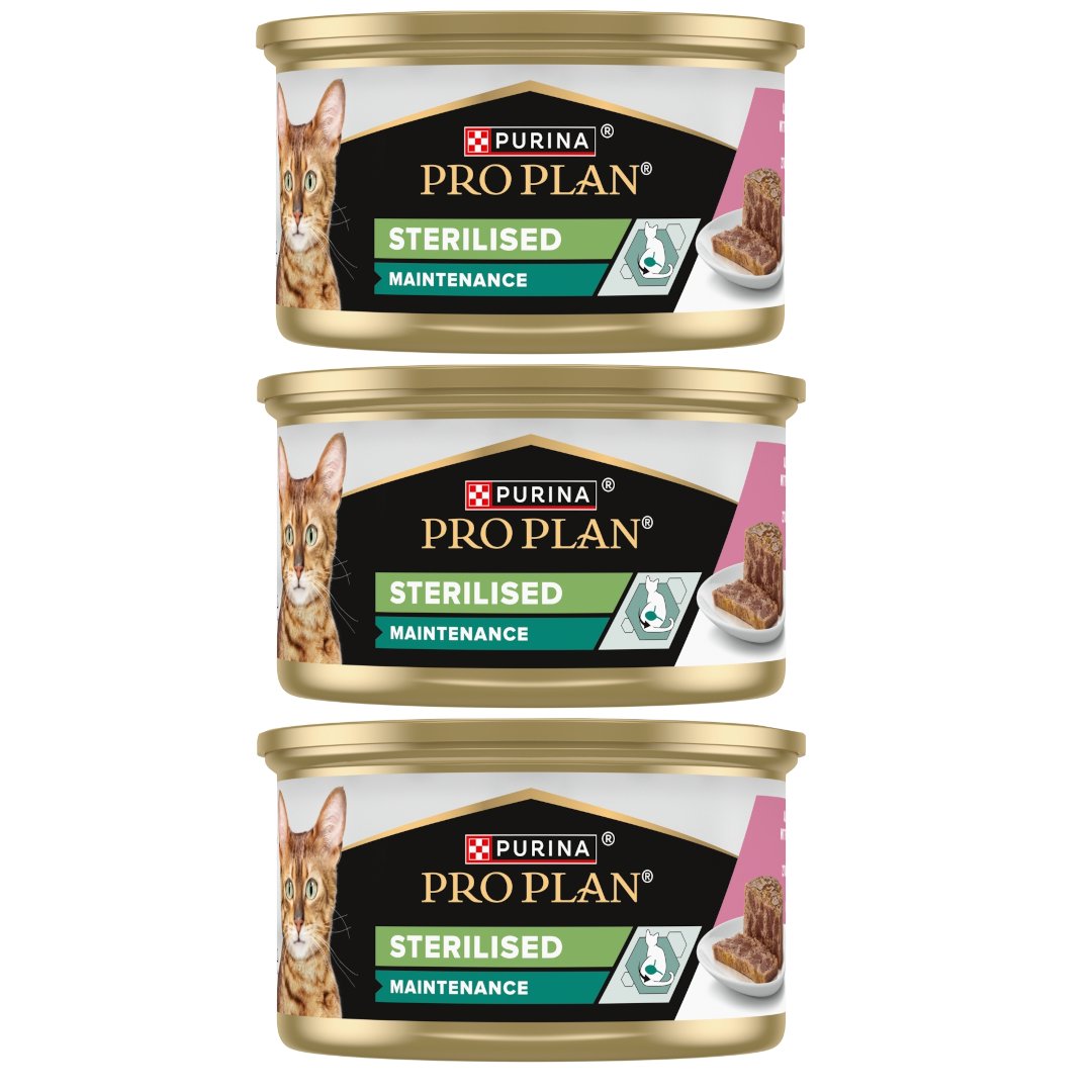 Purina Pro Plan Sterilised tuńczyk, łosoś pasztet adult 85 g × 3
