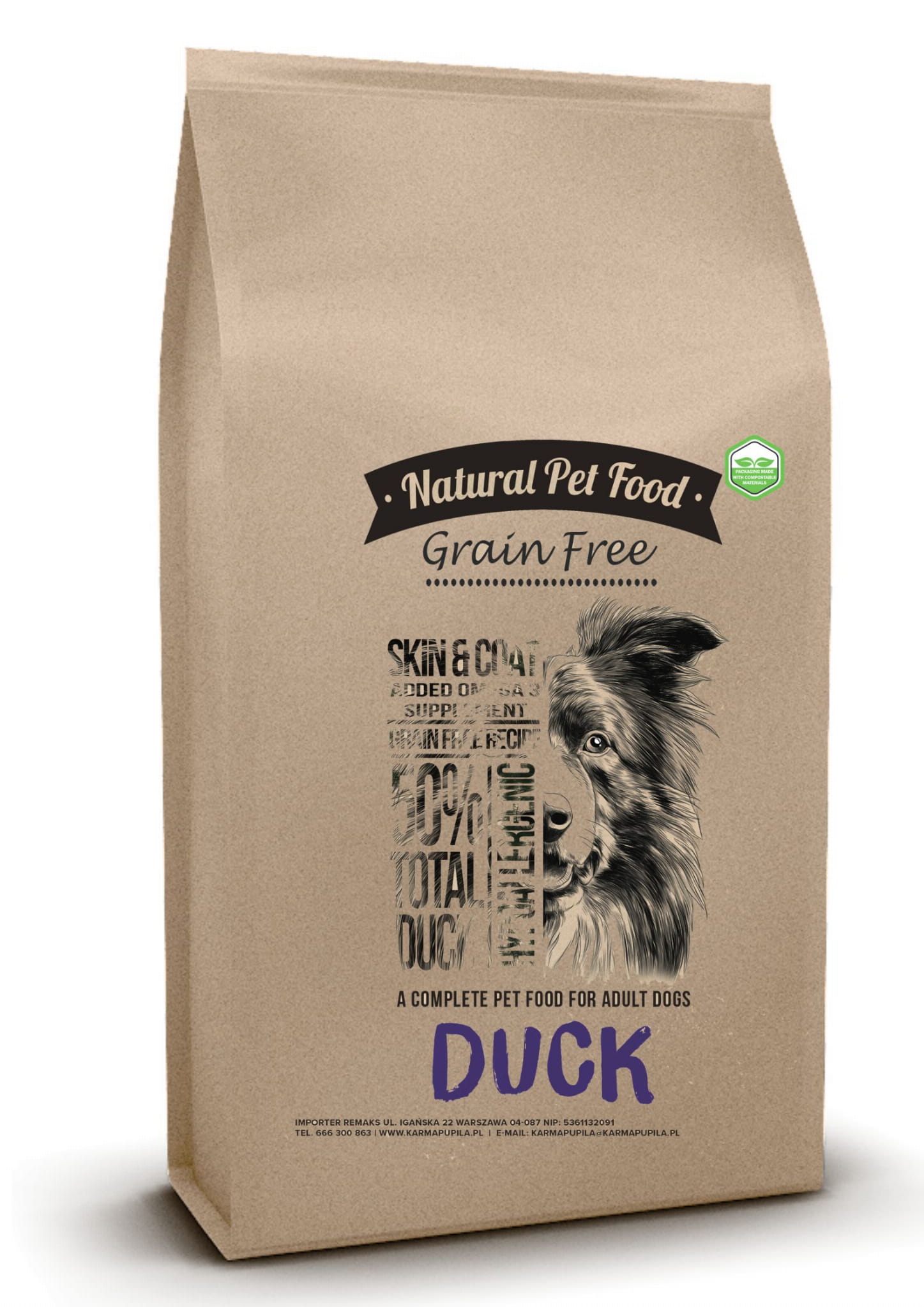 Natural Pet Food kaczka adult 12 kg