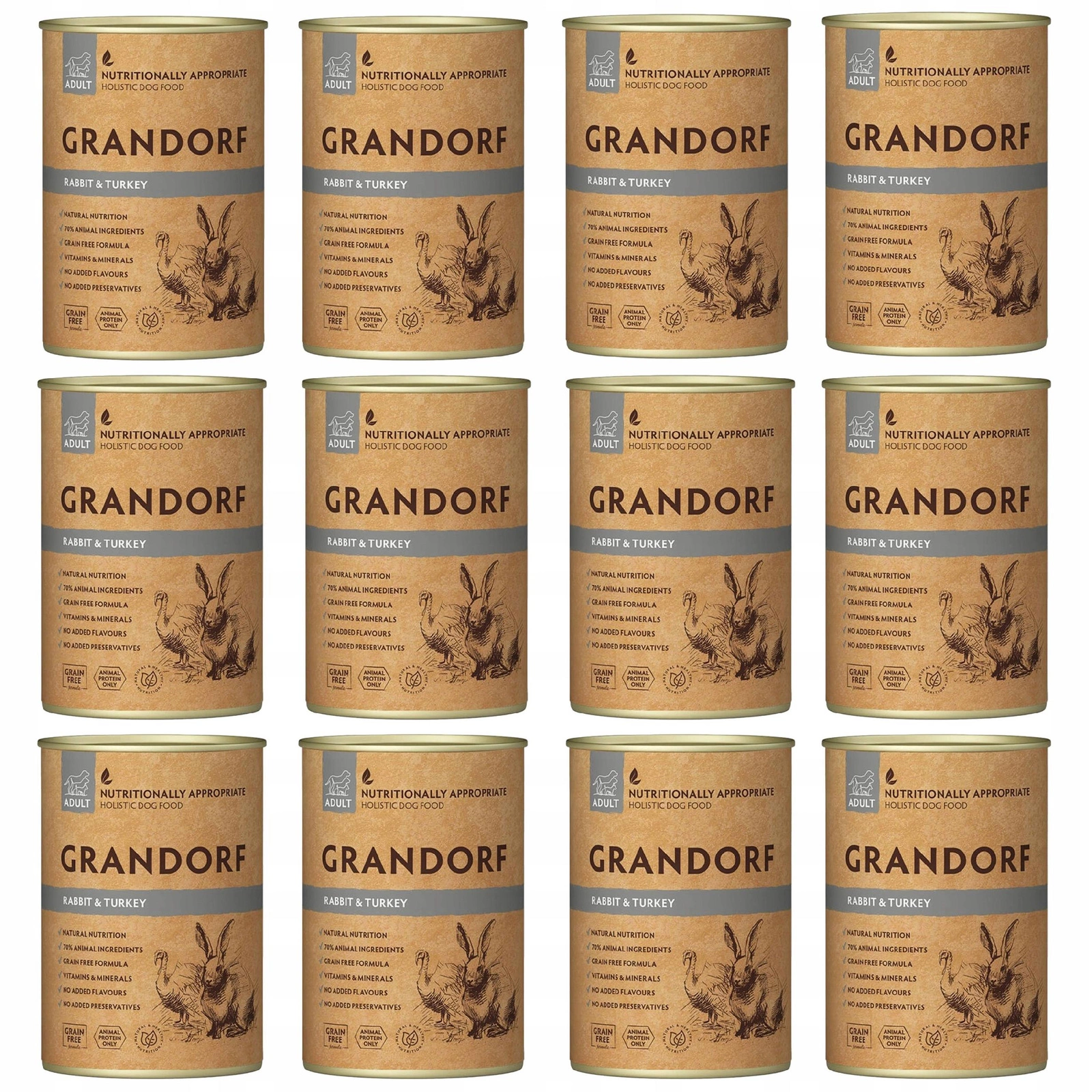 Grandorf indyk, królik 400 g × 12