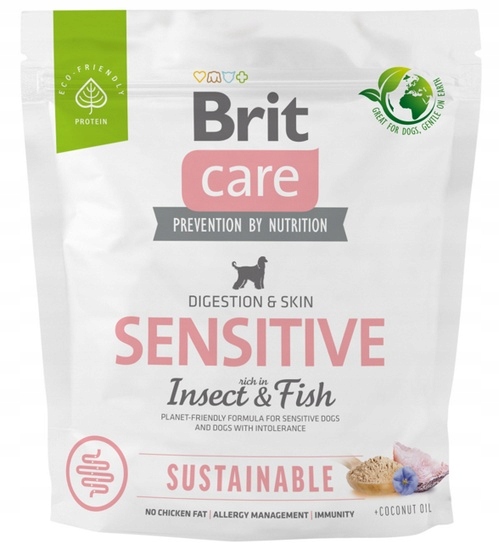 Brit Care Sustainable Sensitive owady, ryby adult 1 kg
