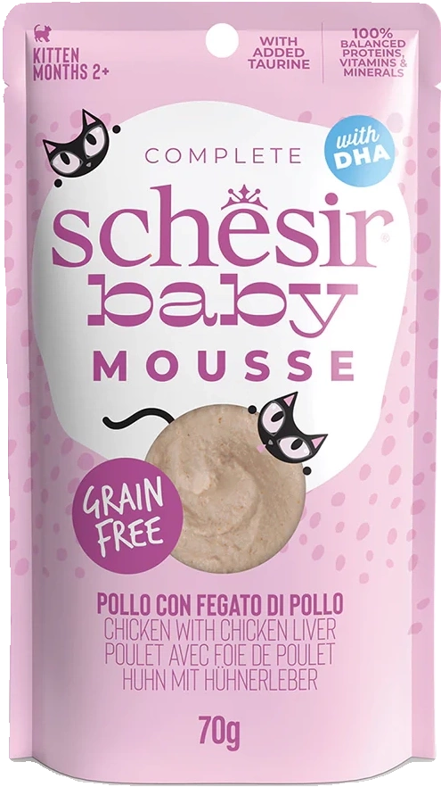 Schesir Baby kurczak z wątróbką pasztet kitten 70 g